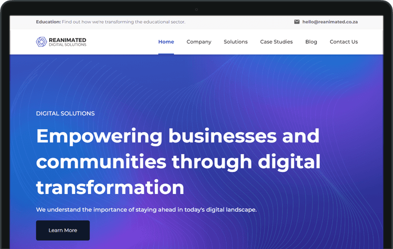 Rebranded Company Landing Page